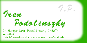 iren podolinszky business card